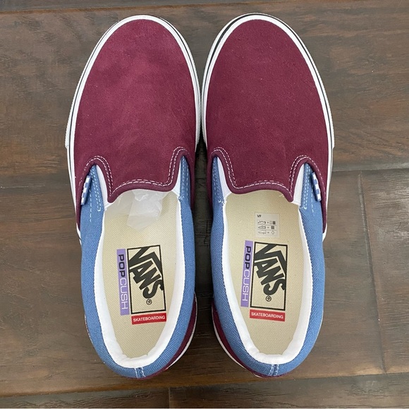 Vans Skateboarding Pop Cushion Duracap Men’s Blue & Red Slip On Shoes Size 8 - Picture 6 of 9